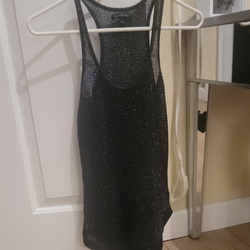 American Eagle Outfitters Black Sparkle Tank Top. Xs